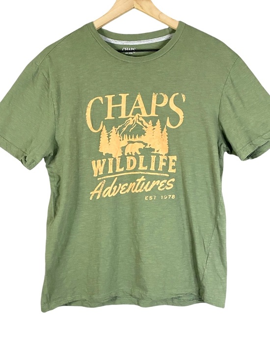 Chaps Other - Men’s Chaps Short Sleeve Graphic Crewneck Tee in Green & Orange Size Medium